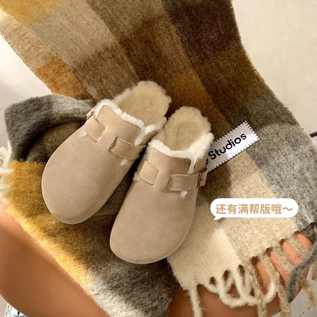 【西西里】勃肯鞋来啦~半拖毛毛鞋时尚百搭单鞋女包头半拖鞋外穿