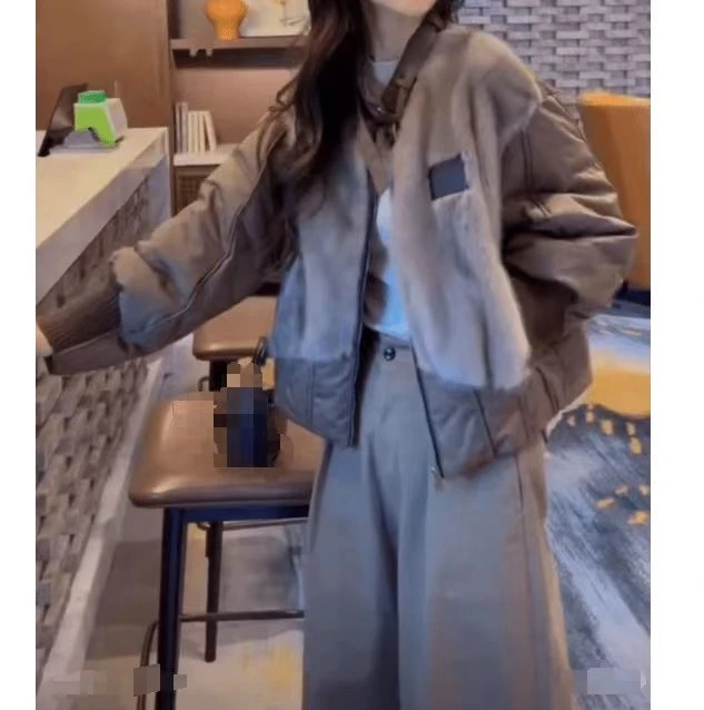 秋冬新款时尚宽松外套气质百搭裤子女装.