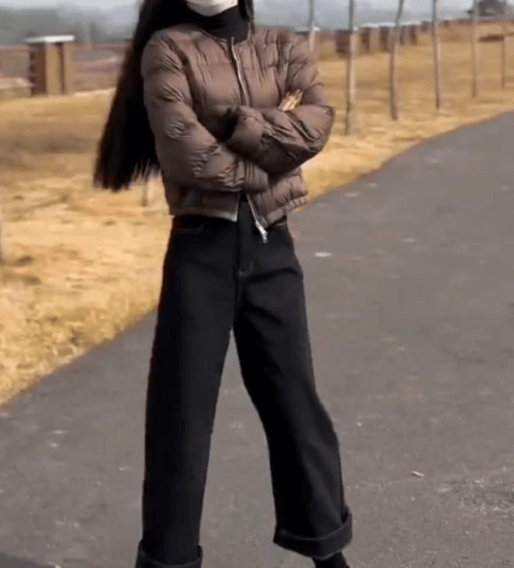 新款时尚气质短款外套高腰阔腿裤女装b