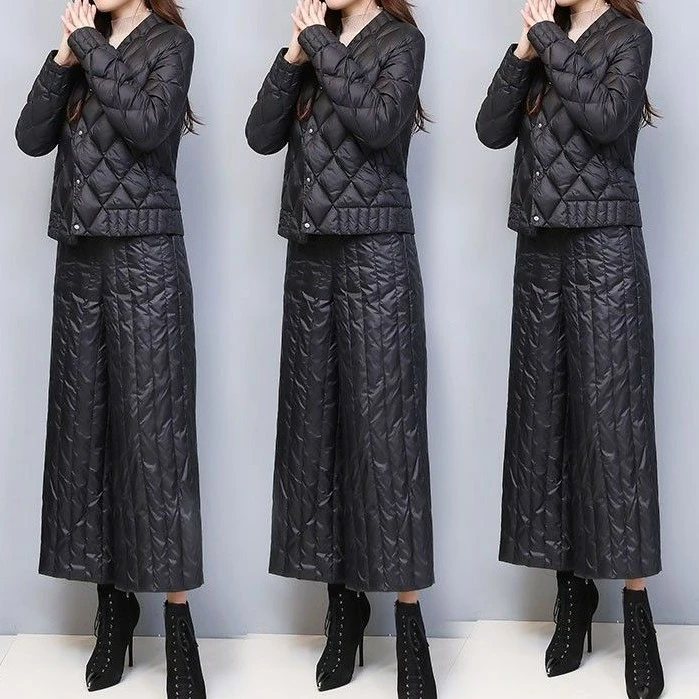 冬季新品气质显瘦时尚阔腿裤女装