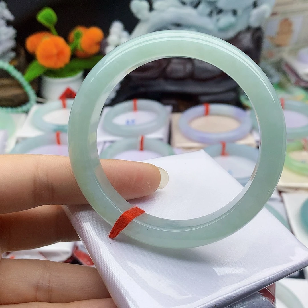 翡翠手镯未镶嵌缅甸天然翡翠A货57.8