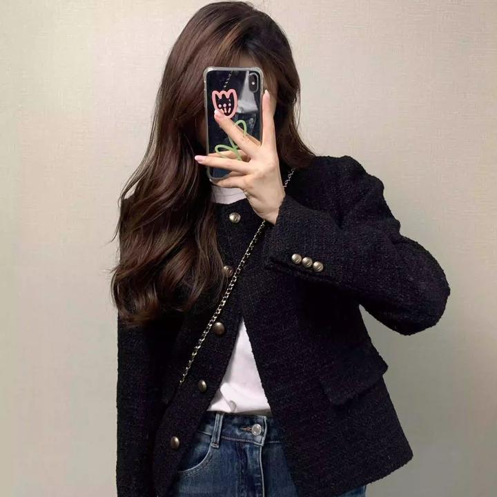 2024春秋爆款法式黑色小香风外套女秋季韩系短款高级感秋冬名媛