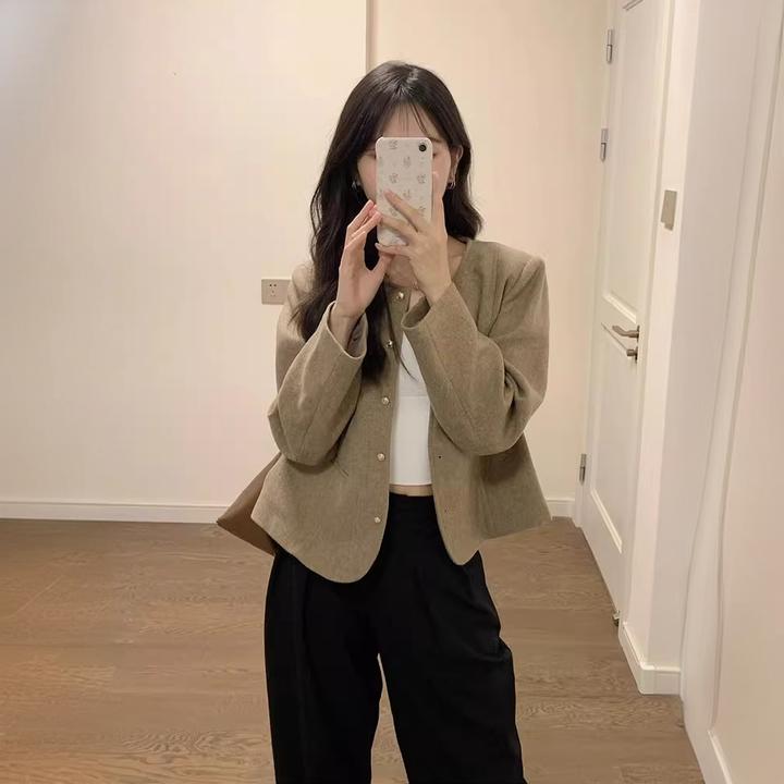 法式短款小香风女春秋季百搭高级感气质名媛小个子西装外套