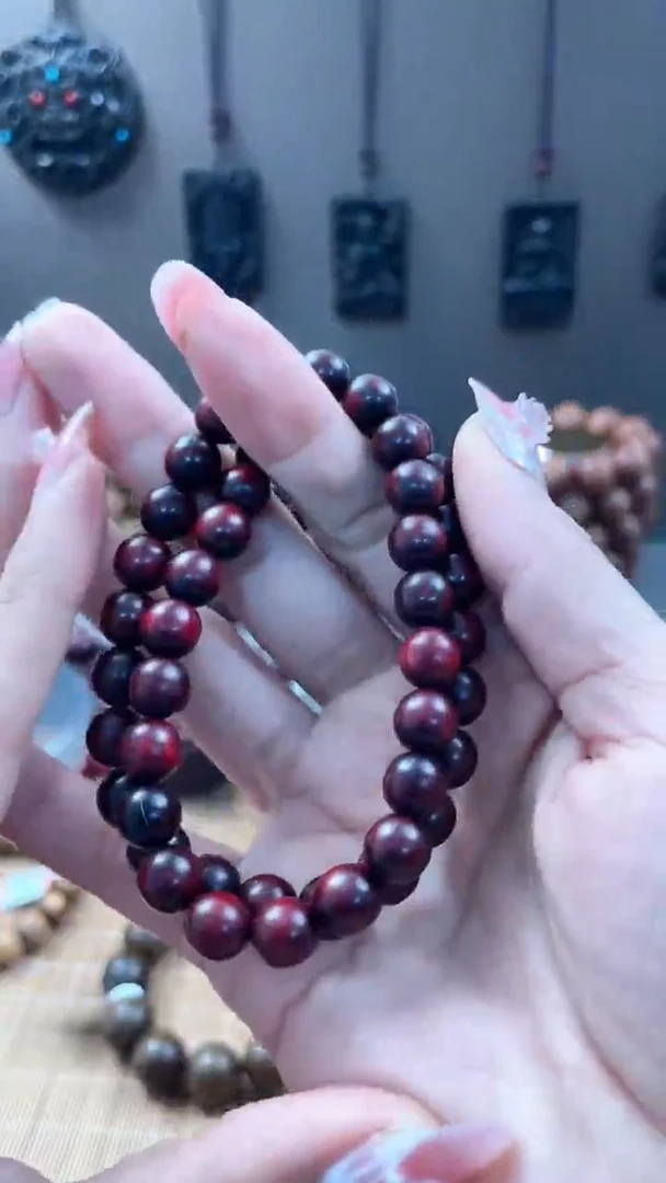 【闪购商品】染料紫檀（血檀）手串/手链非洲紫檀0.8*46