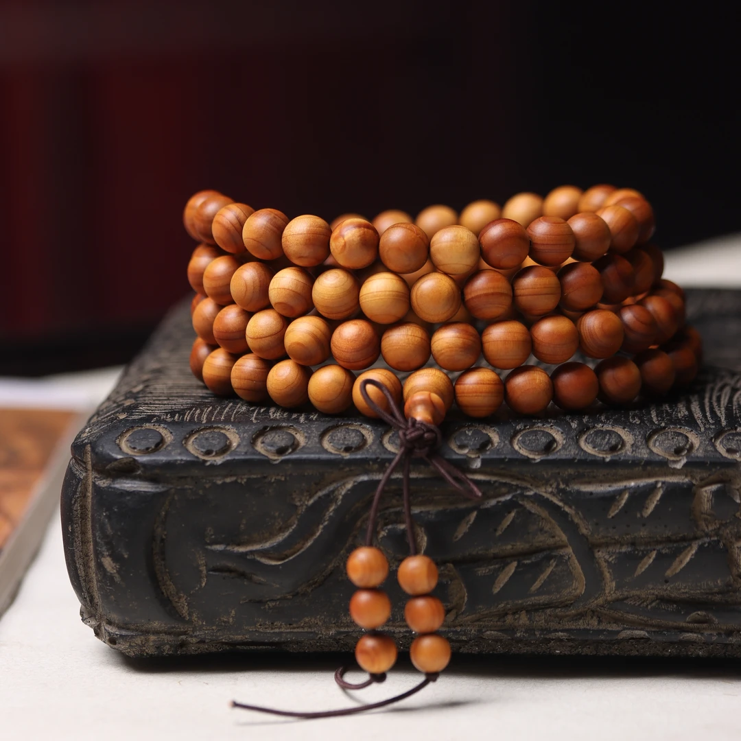 正宗太行崖柏风化玉化老料0.6*108珠串微胖男生手串上新了