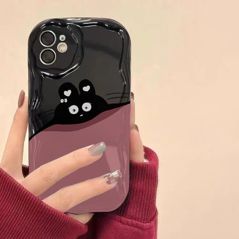 适用创意猫咪拼接iPhone13/14pro手机壳苹果11/12全包8plus软xs男