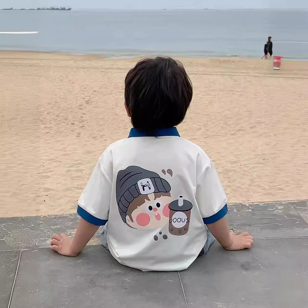 男童夏季新款短袖POLO衫2024新款韩版宽松男女宝宝时尚舒适中小童