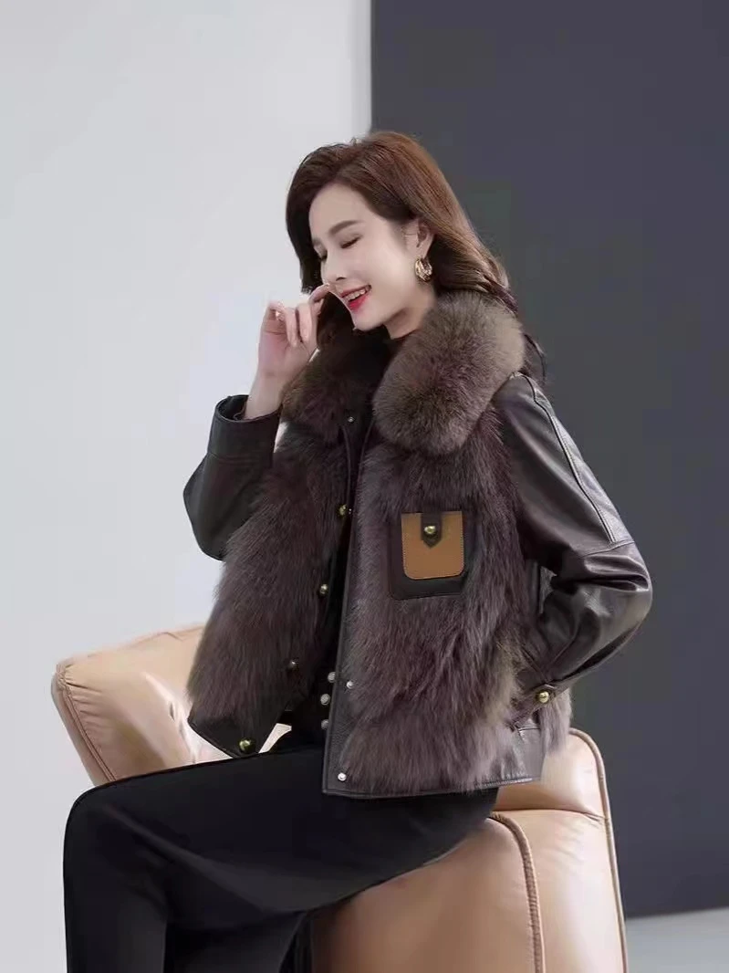 女士时装款环保毛毛秋冬加厚时尚外套