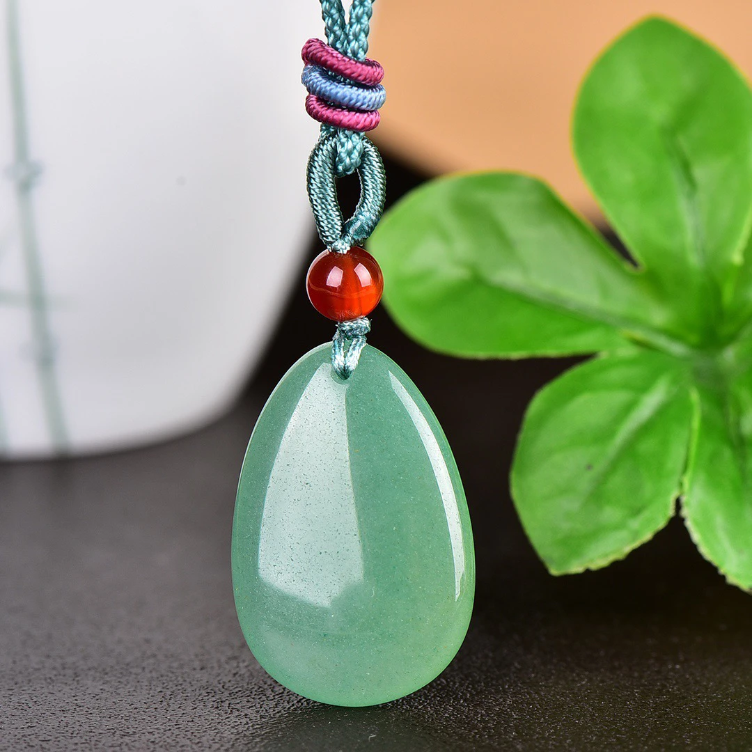 假一赔十天然玉石东陵玉水滴项链吊坠挂件珠宝饰品项坠绿色时尚