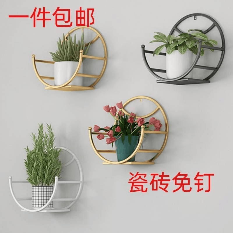 【新疆包邮】简约阳台壁挂式花盆架餐厅客厅挂墙上绿萝装饰置物花