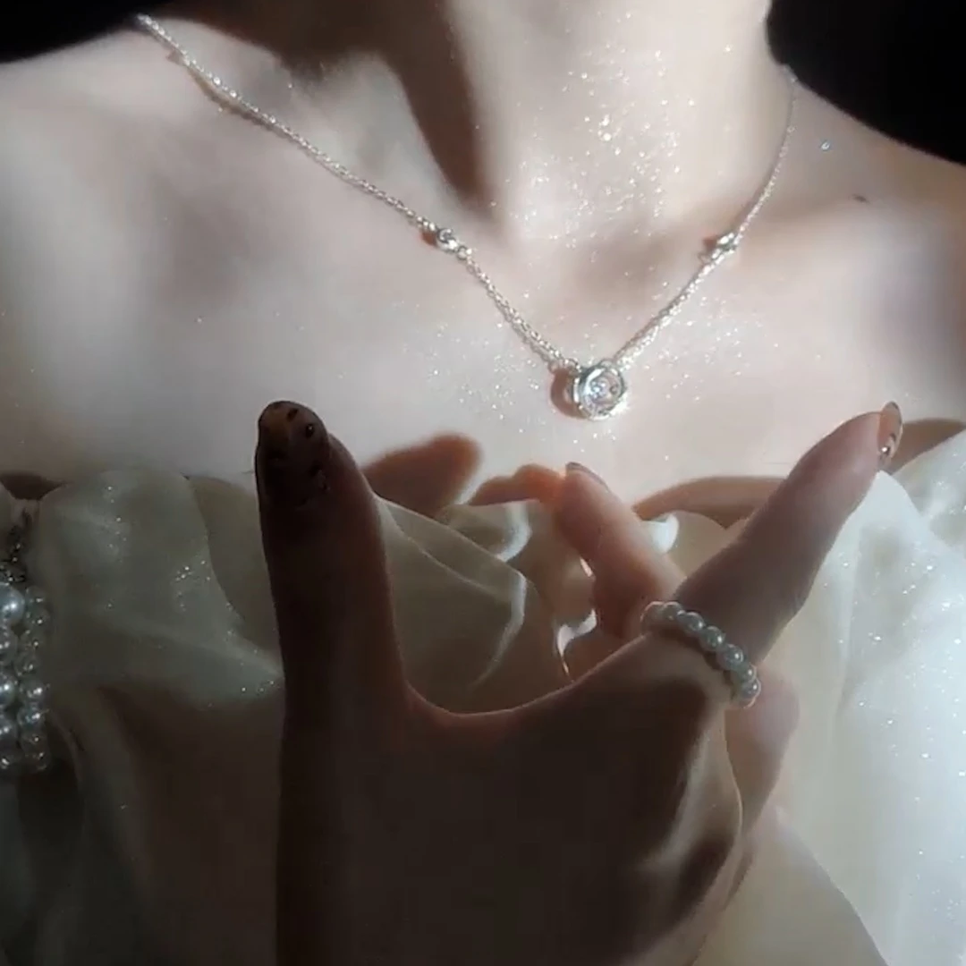 链子925银 项链心愿女轻奢高级感锁骨链2024年爆款百搭颈链饰品