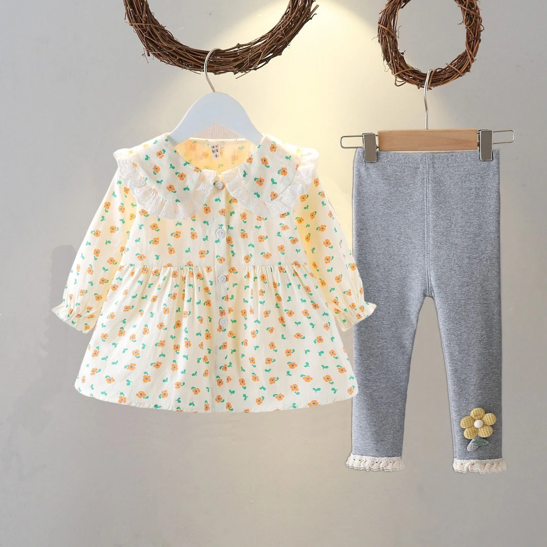 女宝宝长袖连衣裙1-2-3岁4女童秋装2022新款开衫裙2022新款裙子