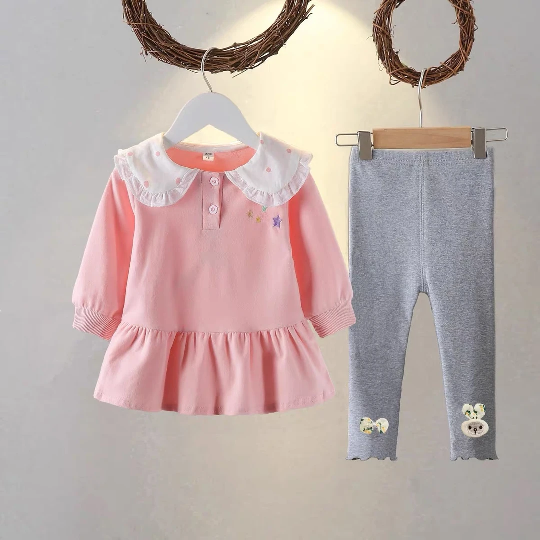 女童连衣裙宝宝春秋装两件套婴幼儿长袖秋季卫衣裙小童洋气小女孩