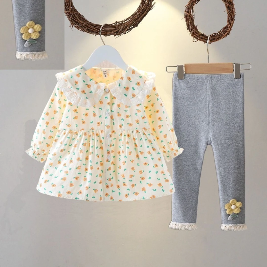 优选女童连衣裙春裙婴幼儿女宝宝长袖碎花小女孩公主裙童装春款23