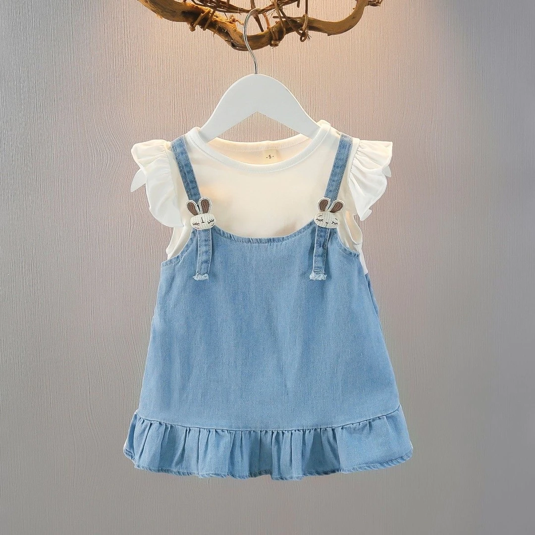 女宝宝夏季裙子女童洋气连衣裙小女孩夏装牛仔裙薄款1-3岁2夏天4