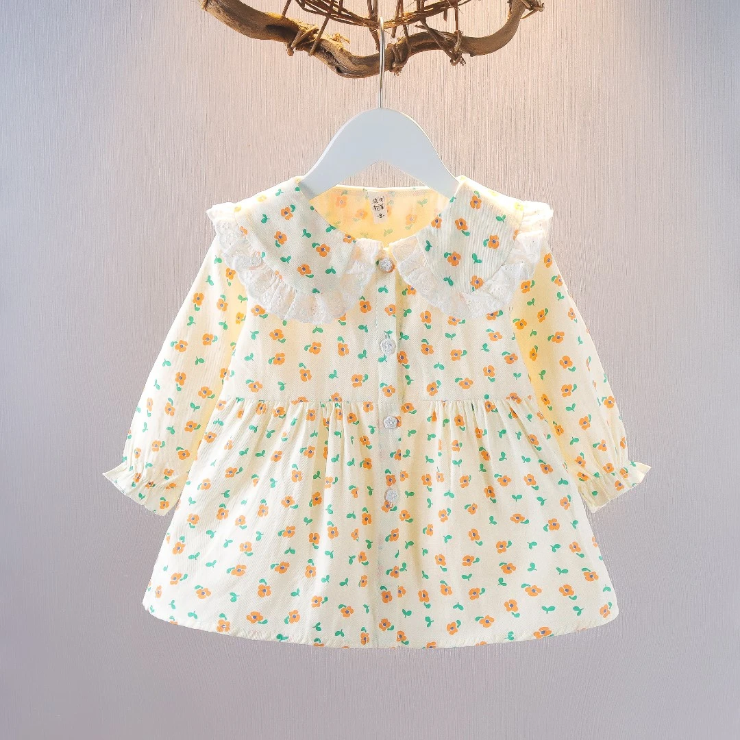 女宝宝长袖连衣裙1-2-3岁4女童秋装2022新款开衫裙2024新款裙子