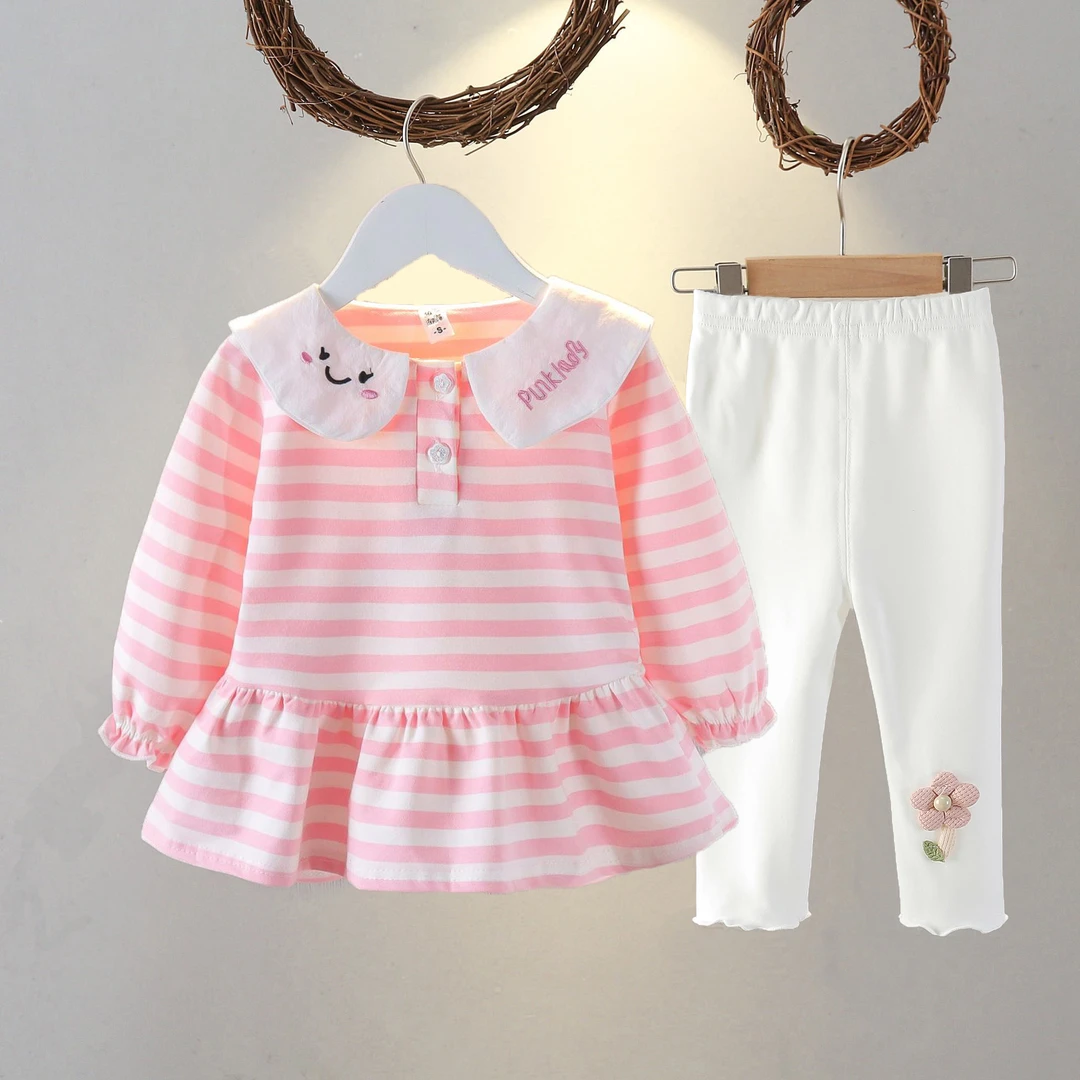 秋款女童连衣裙宝宝可爱裙子婴幼儿长袖套装小童两件套春秋装韩版