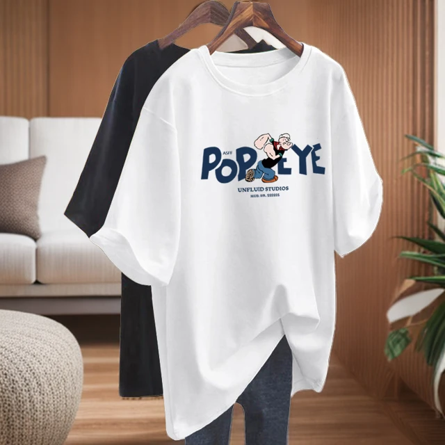 纯棉白色短袖大码中长款t恤女胖mm宽松2024新款爆款洋气时尚T恤潮