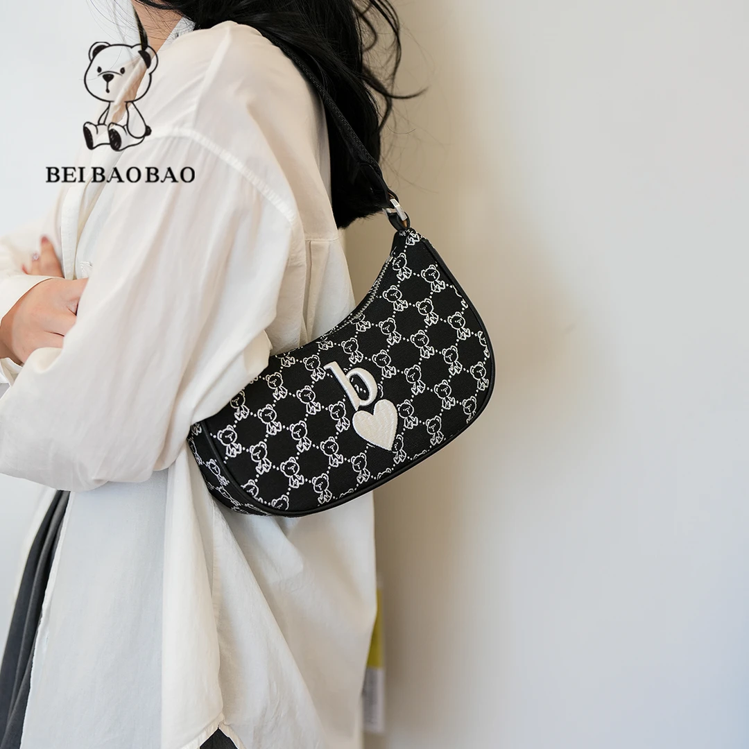 北包包2024新款清新夏季单肩包洋气女包休闲时尚卡通熊腋下包百搭
