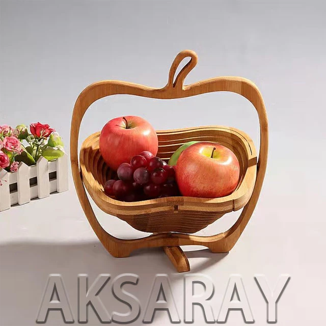 新年创意干果盘竹制可折叠可收纳水果篮加厚环保零食篮瓜子坚果篮