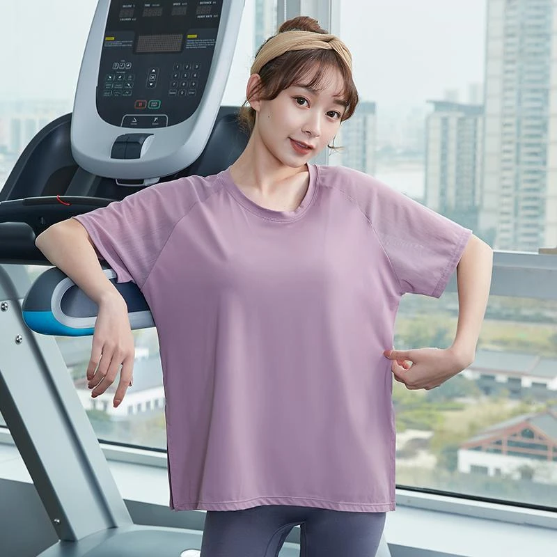 健身服女网红短袖宽松T恤瑜伽服薄款显瘦休闲速干时尚跑步运动服