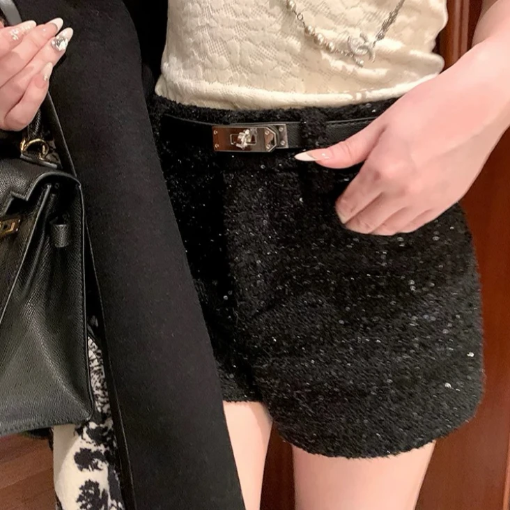 【卡拉小爱自留短裤】秋冬搭配显瘦显瘦高腰打底短裤