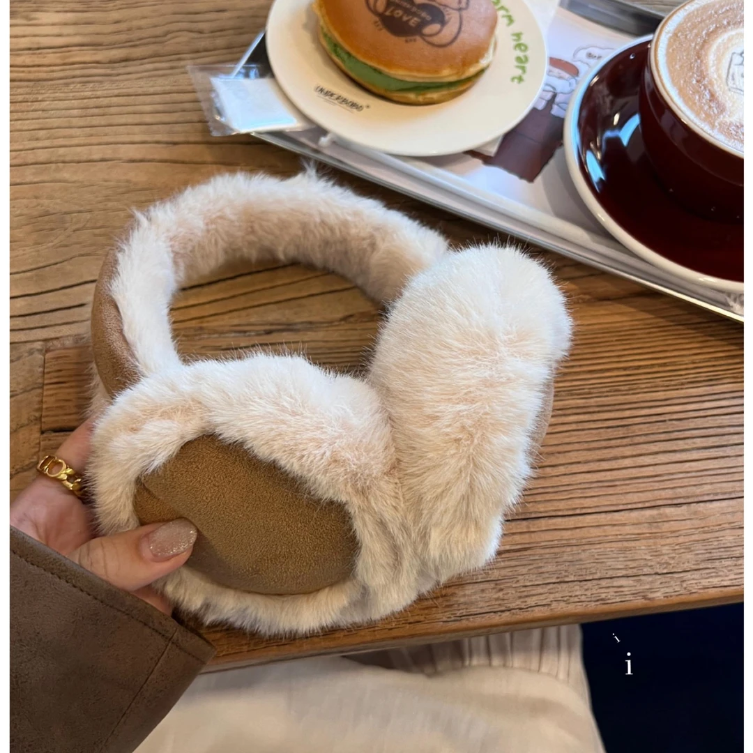 美拉德棕色耳罩女冬季可爱护耳朵保暖毛绒耳套耳包防冻耳捂子骑车