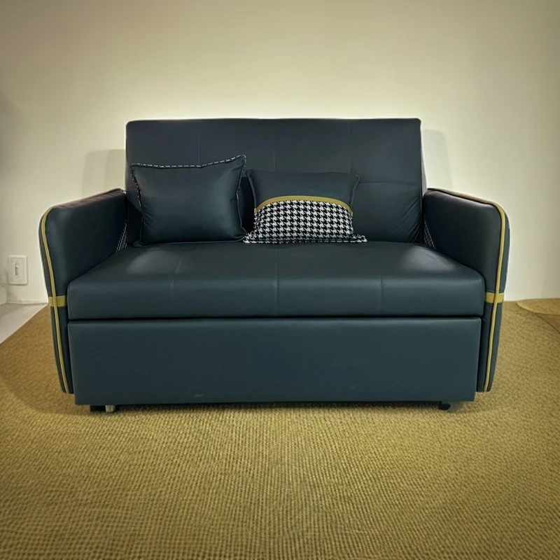 客厅创意落地沙发床单人双人轻奢科技布家用可折叠两用书房简约