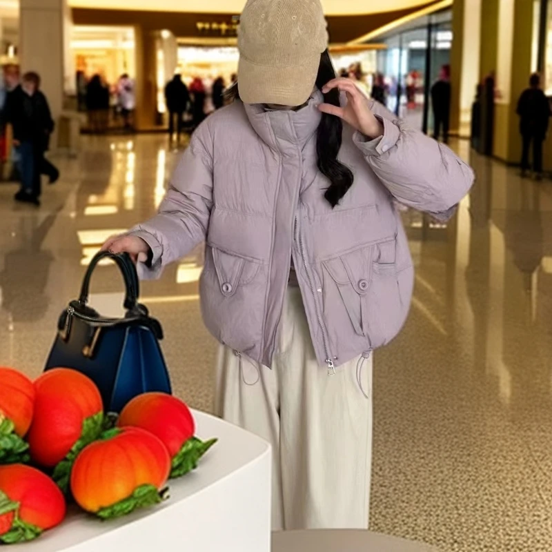 8808冬季新款时尚白鸭绒显瘦立领保暖棉外套