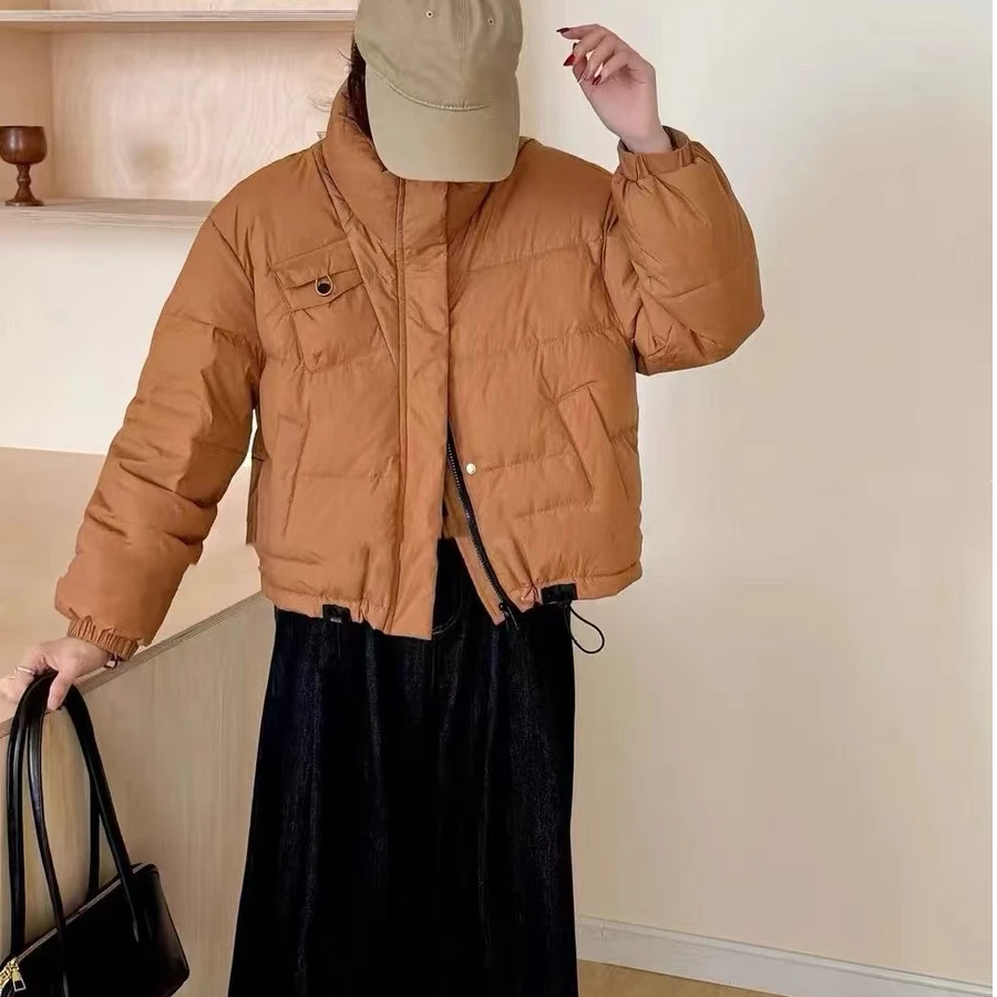 8802 冬季新款时尚宽松加厚立领面包服短款百搭保瞹外套女