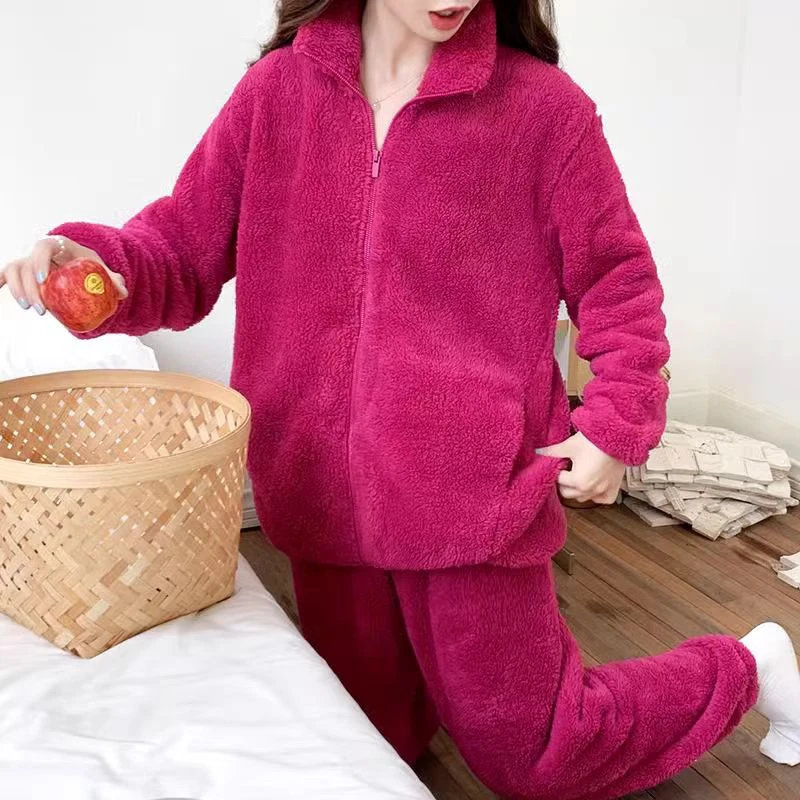 新款保暖睡衣家居服修身显瘦可外穿