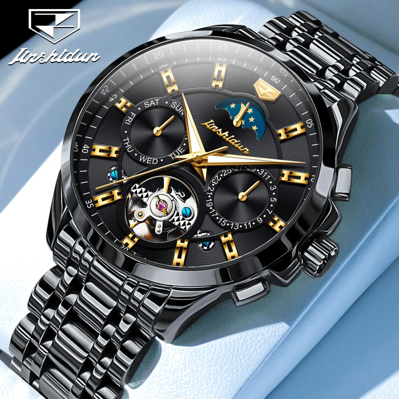 男士手表瑞士认证专柜镂空机械表全自动夜光防水高档时尚男表潮流