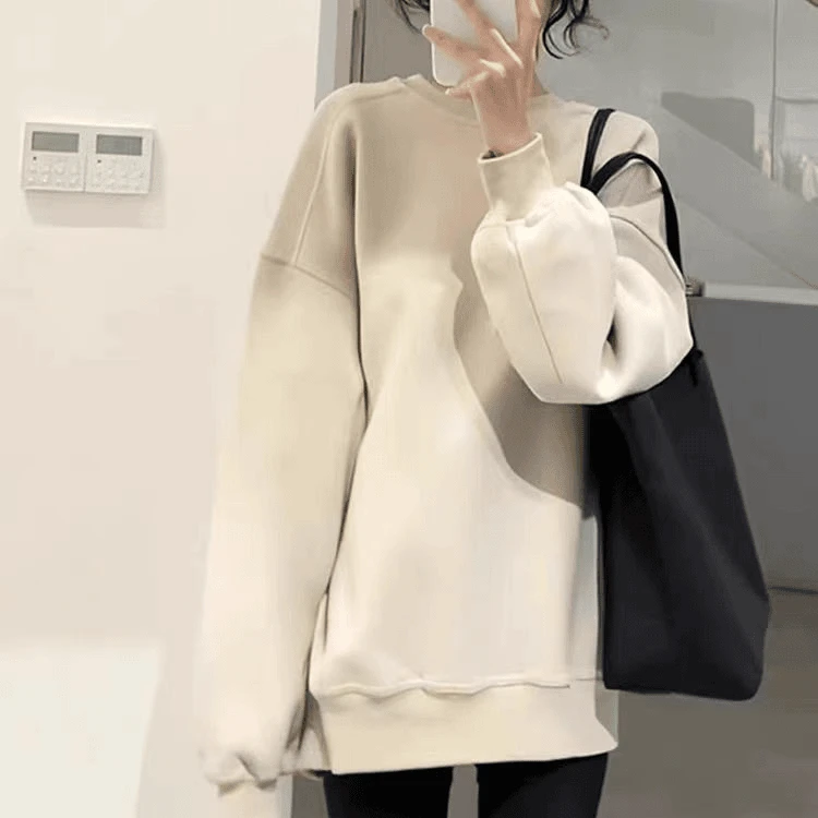 儿童加绒加厚简约纯色秋冬休闲打底圆领卫衣MY125（A11-8)(A17-2)
