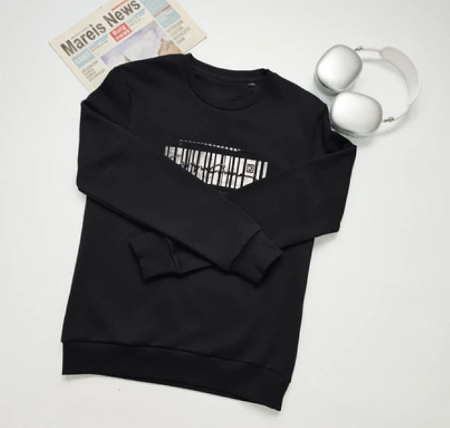 美式潮牌圆领卫衣字母印花黑色上衣外套139(C7-10)