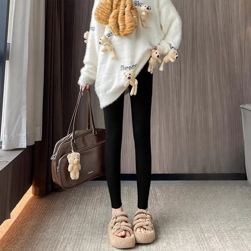 加绒加厚休闲打底裤女冬季保暖弹力紧身显瘦铅笔裤8209(A6-8)