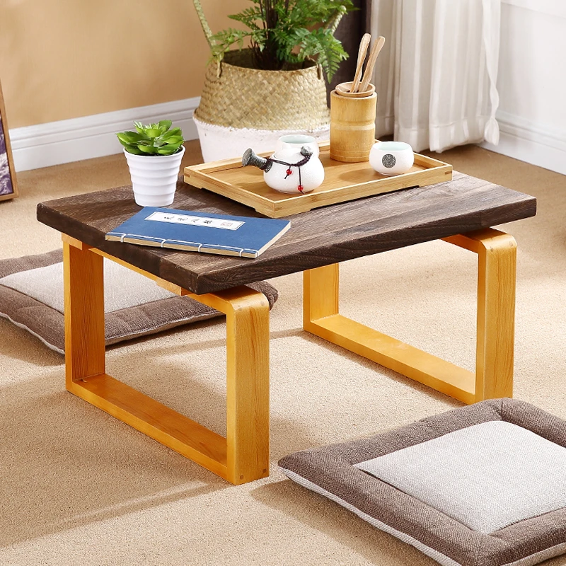 实木复古飘窗桌榻榻米桌子阳台小茶几围炉喝茶桌炕几桌矮桌诵经桌