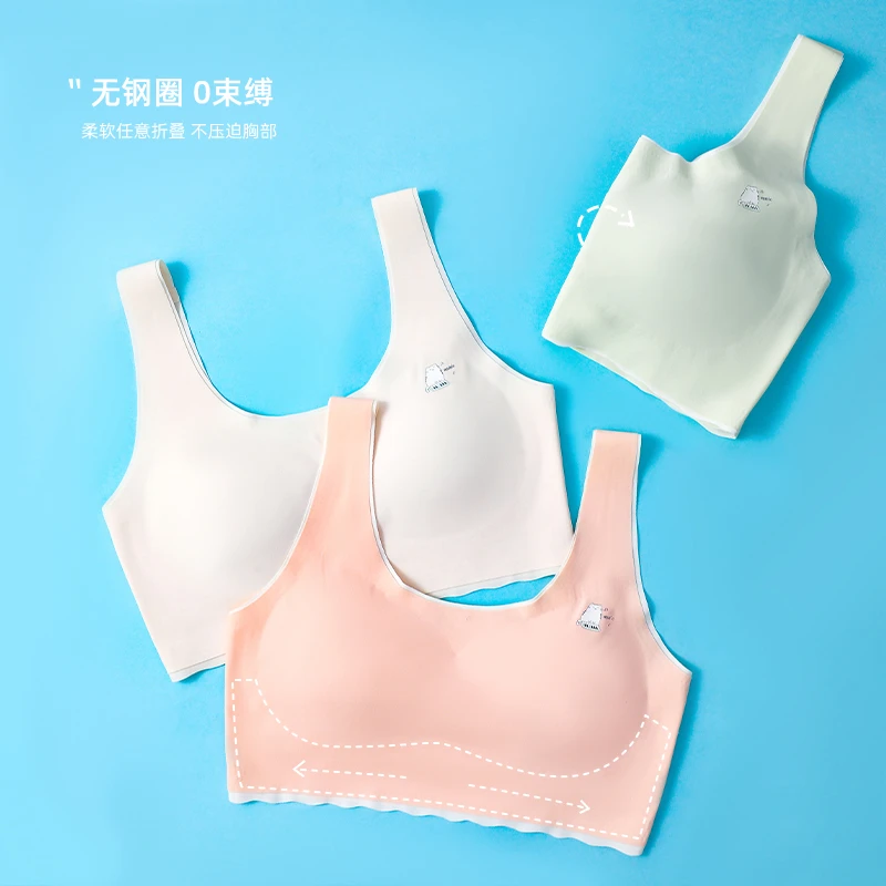 夏季无痕少女文胸柔软舒适薄款女孩无钢圈青春期初中生高中生