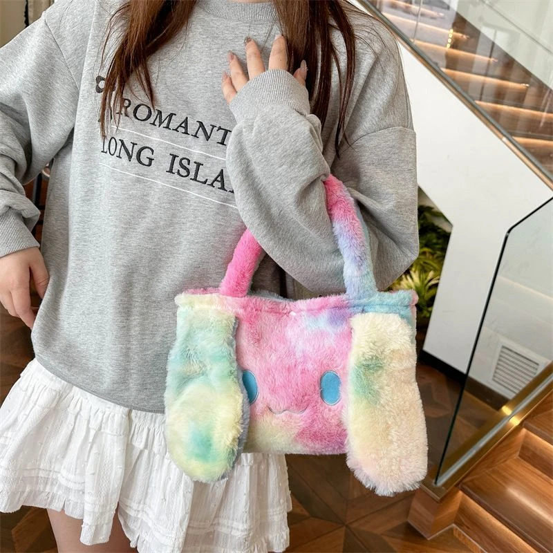 秋冬新款包手提包库洛米玉桂狗毛绒可爱学生爆款卡通美乐蒂便当包