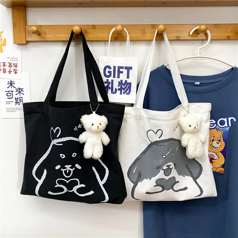 包包女2022新款单肩帆布包韩版ins百搭大容量学生上课帆布手提袋