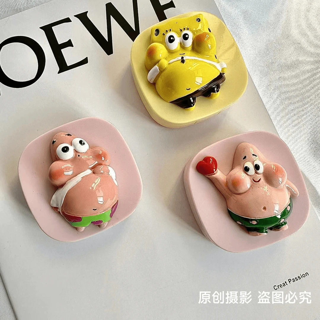 大肚子派大星立体高级感便携美瞳盒可爱隐形眼镜盒情侣带镜子
