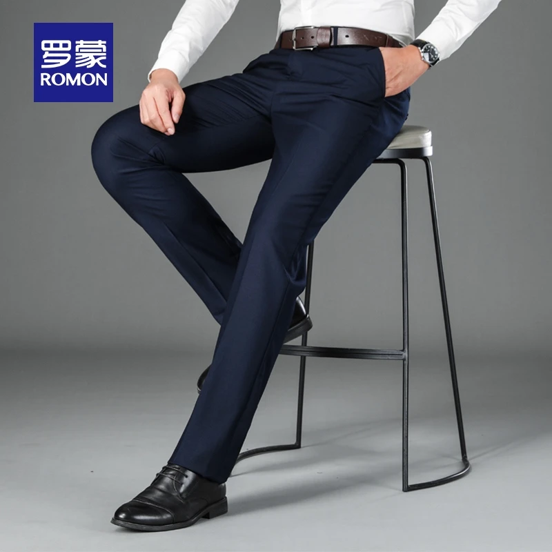 罗蒙男士经典商务休闲裤2025年秋季新款日常百搭西裤通勤职业长