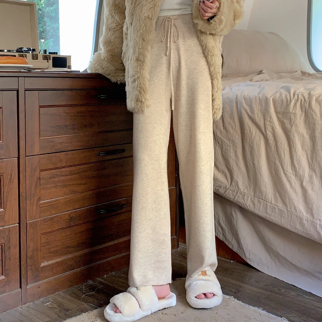 FF BLUE 3色 巨显瘦 百搭功臣敲密垂顺针织直筒裤