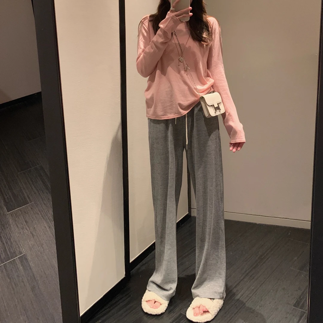 清 FF BLUE 五色汤汤裤 百搭直筒阔腿裤女宽松显瘦垂坠感休闲裤