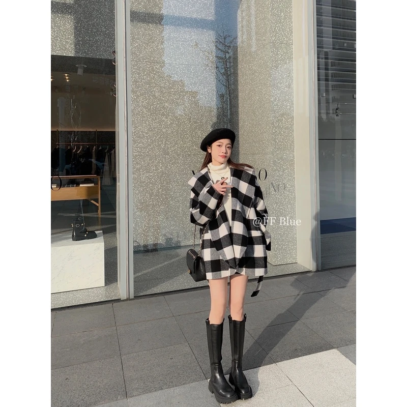 FF BLUE  慵懒 永不过时浴袍款手工双面尼羊毛大衣