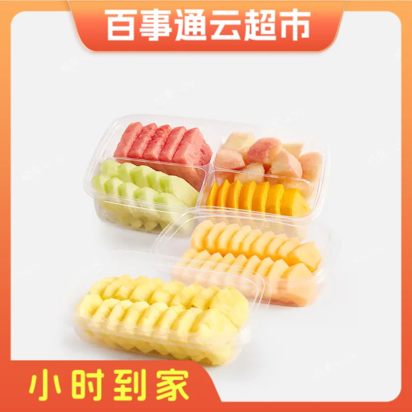 【四拼】桃子(易氧化)+西瓜+甜瓜+芒果.600g+【果切】哈密瓜.250g+【果切】凤梨.250g