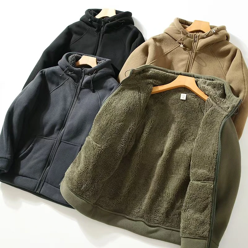 加绒加厚摇粒绒拉链衫