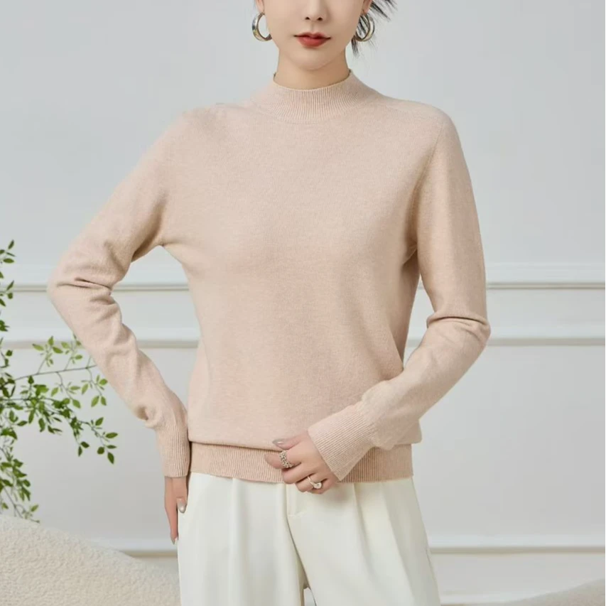 【8866圆领】百搭一线成衣羊绒长袖女士时尚保暖