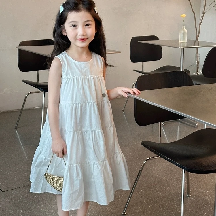 女童连衣裙夏装2024新款女孩裙子儿童夏季公主裙甜美清新背心裙