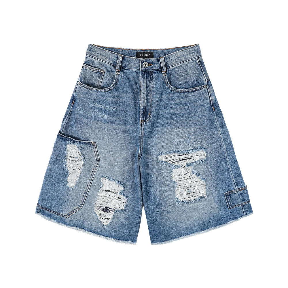 D.Desirable West Coast LA-A LINE大大D破洞牛仔中裤