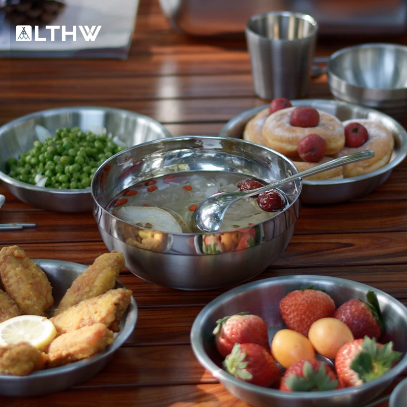 LTHW/旅腾户外餐具大汤碗野餐露营自驾不锈钢餐碗坚固清洗方便